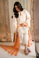 CORAL FLECK-3PC LAWN EMBROIDERED SUIT