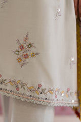 SILVER LUCENT-3PC EMBROIDERED LAWN SUIT