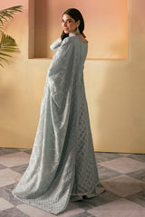 DUSTY AQUA-3PC COTTON JACQUARD SUIT