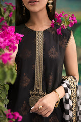 GOLD FOIL-3PC COTTON JACQUARD SUIT