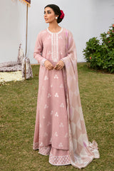 PALE MAUVE-3PC COTTON JACQUARD SUIT