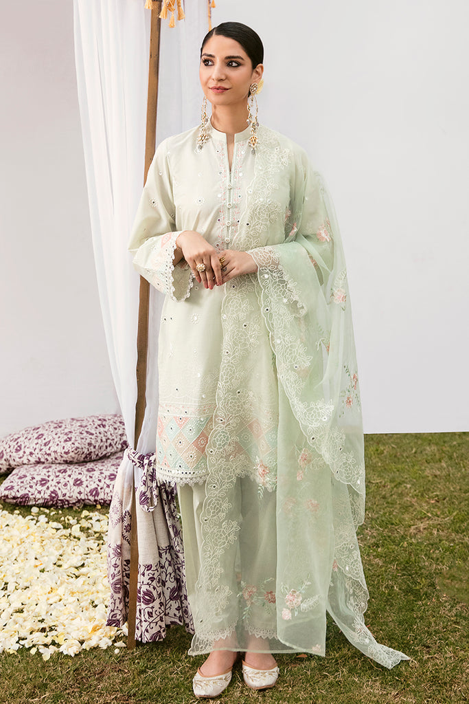 AQUA REGALIA-3PC EMBROIDERED LAWN SUIT