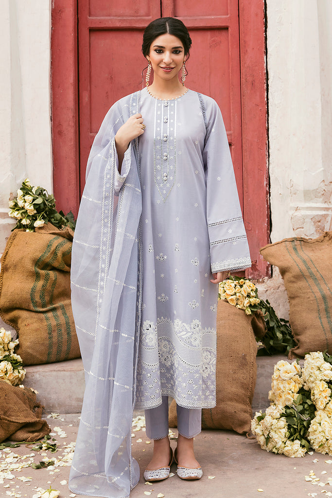AZURE WAVE-3PC EMBROIDERED LAWN SUIT