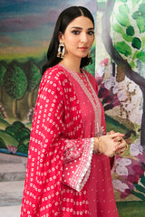 FUCHIA CARNATION-3PC EMBROIDERED LAWN SUIT