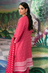 FUCHIA CARNATION-3PC EMBROIDERED LAWN SUIT