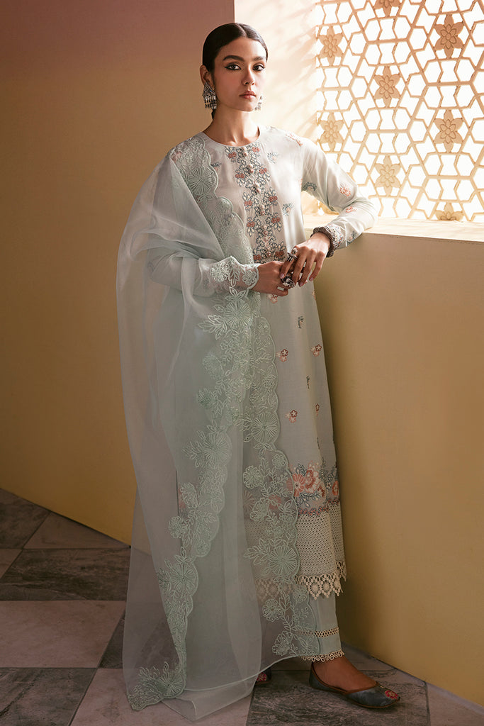 HAZY CERULEAN-3PC EMBROIDERED LAWN SUIT