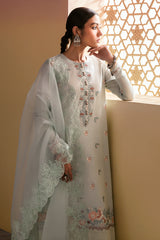 HAZY CERULEAN-3PC EMBROIDERED LAWN SUIT