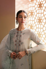 HAZY CERULEAN-3PC EMBROIDERED LAWN SUIT