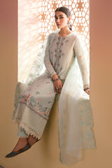 HAZY CERULEAN-3PC EMBROIDERED LAWN SUIT