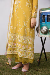 MOSS LILY-3PC EMBROIDERED LAWN SUIT