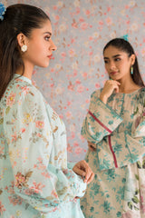 BLUE MIST-3PC PRINTED LAWN SUIT
