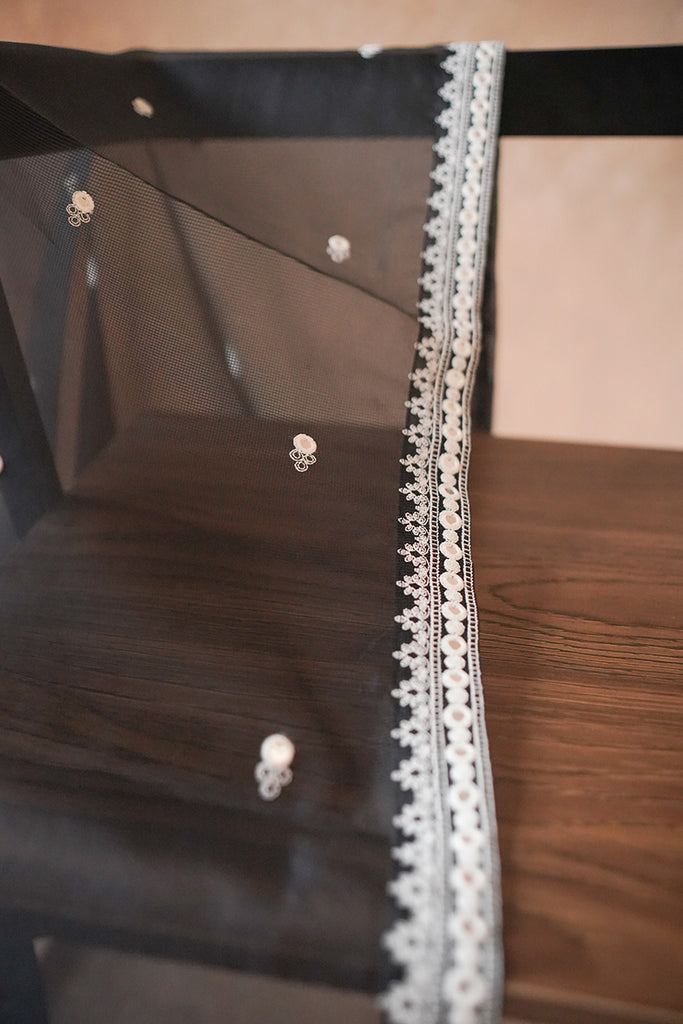 ASHEN FLECK- EMBROIDERED DUPATTA