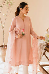 PALE BLUSH-2 PIECE CAMBRIC EMBROIDERED SUIT