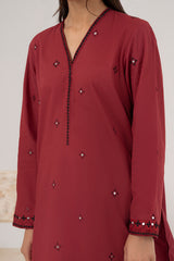 VERMILION EMBROIDERED SHIRT