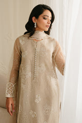 ASH GRAY-4PC ORGANZA EMBROIDERED SUIT