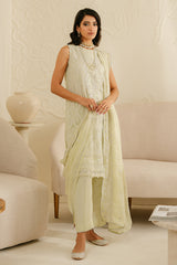 FOGGY DEWKIST-4PC CHIFFON EMBROIDERED SUIT