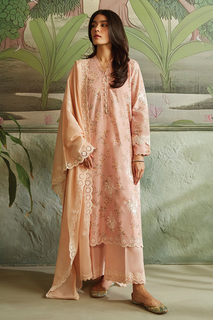 PEACH AMBER-3PC (SHIRT, DUPATTA & TROUSER)