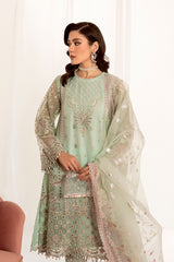 DASTOOR-3PC ORGANZA EMBROIDERED PRET