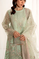 DASTOOR-3PC ORGANZA EMBROIDERED PRET