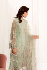 DASTOOR-3PC ORGANZA EMBROIDERED PRET