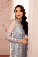 SCARLET BLUE-2PC ORGANZA EMBROIDERED PRET
