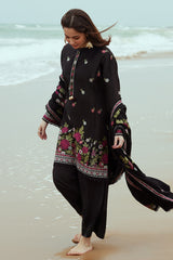 RAVEN ORCHARD-3PC SATIN EMBROIDERED SUIT