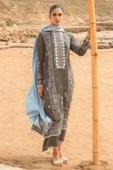 CERULEAN SERE-3PC SATIN PRINTED SUIT