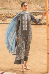 CERULEAN SERE-3PC SATIN PRINTED SUIT