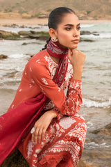 SAND STONE-3PC SATIN PRINTED SUIT