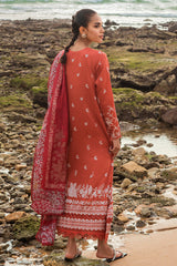 SAND STONE-3PC SATIN PRINTED SUIT