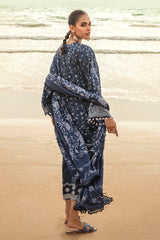 SAPPHIRE MUZE-3PC SATIN PRINTED SUIT