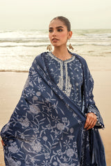 SAPPHIRE MUZE-3PC SATIN PRINTED SUIT