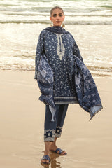 SAPPHIRE MUZE-3PC SATIN PRINTED SUIT