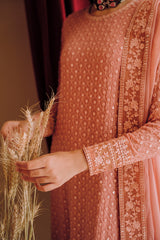 CAMEO BROWN-3PC (SHIRT, DUPATTA & TROUSER)
