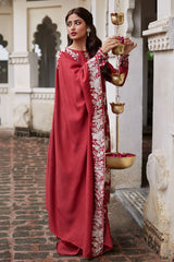 SCARLET SAGE-3PC LINEN EMBROIDERED SUIT