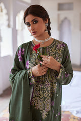 OLIVE MEADOW-3PC KHADDAR EMBROIDERED SUIT