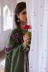OLIVE MEADOW-3PC KHADDAR EMBROIDERED SUIT