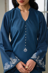 PEARL BLUE EMBELLISHED SHIRT