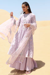 LAVENDER FOG-3 PIECE PRINTED LAWN SUIT