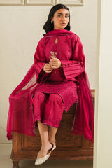 FUCHSIA BLUSH-3 PIECE EMBROIDERED LAWN SUIT