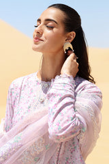 LAVENDER FOG-3 PIECE PRINTED LAWN SUIT