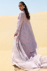 LAVENDER FOG-3 PIECE PRINTED LAWN SUIT