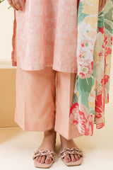 PEACH SORBET-3 PIECE PRINTED LAWN SUIT