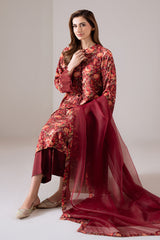 SCARLET SUNSET-2 PC (SHIRT & DUPATTA)