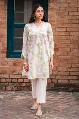 PISTACHIO PINK PRINTED LAWN SHIRT