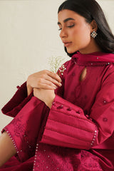 FUCHSIA BLUSH-3 PIECE EMBROIDERED LAWN SUIT