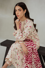PASTEL FLORA-3 PIECE (SHIRT, TROUSER & DUPATTA)