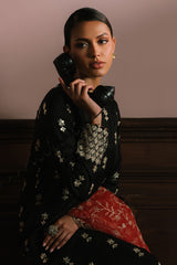 SCARLET CINNABAR-3PC SILK EMBROIDERED SUIT