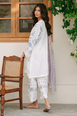 ORNATE GEM-3PC EMBROIDERED CAMBRIC SUIT