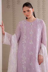 IRIS LAVENDER-4PC CHIFFON EMBROIDERED SUIT